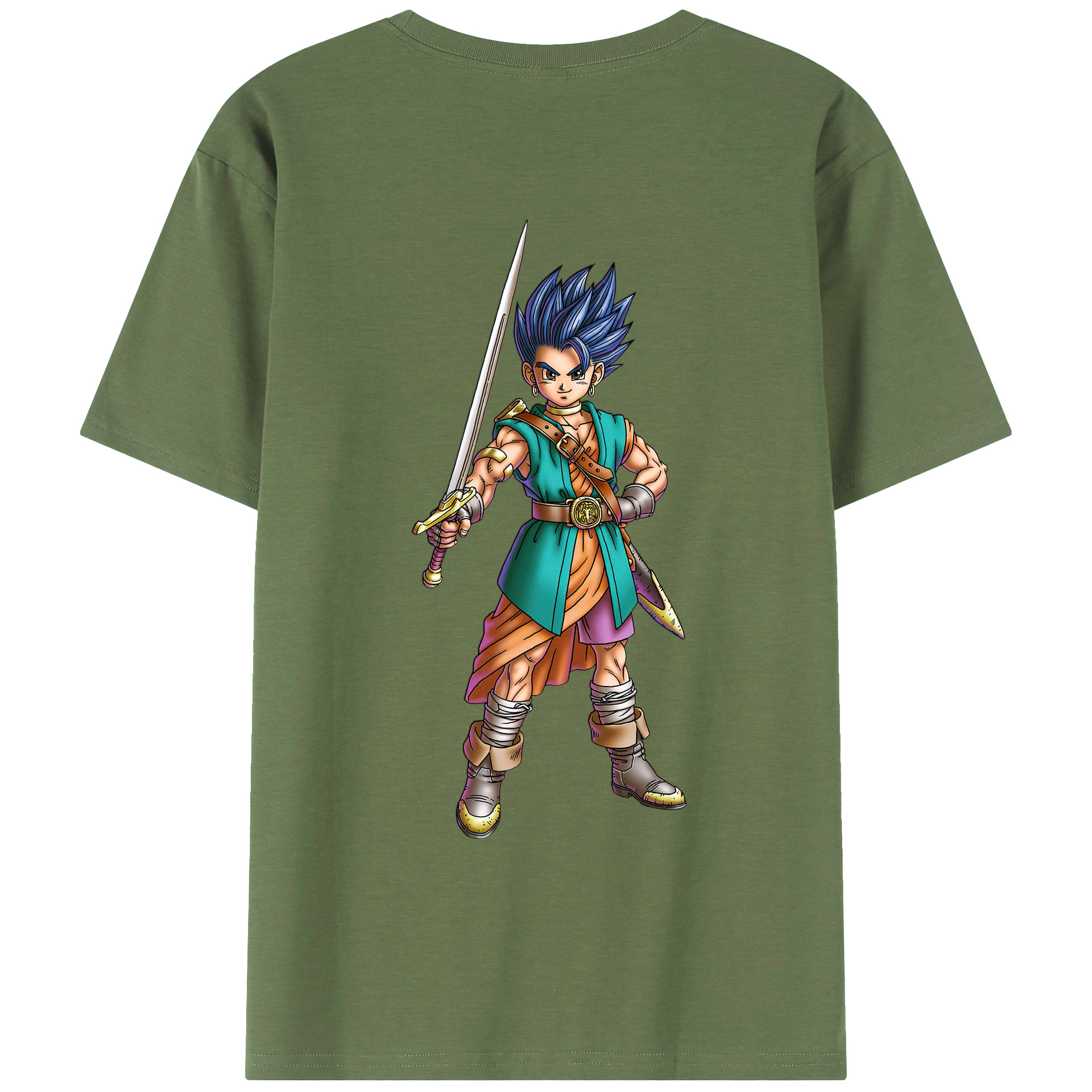 （画像用） ドラゴンクエスト Doragon Kuesuto Dragon Quest 綿100％ メンズ半袖Tシャツ（バックプリント） 通気性